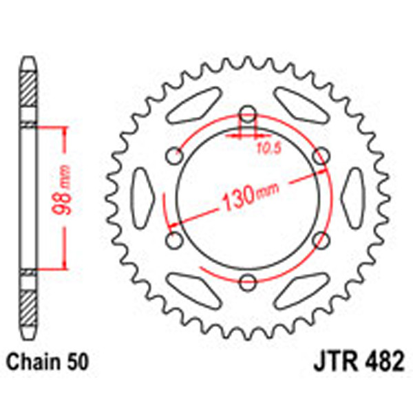 JT JT Rear Sprockets R/W 482-47